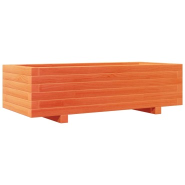 vidaXL Ζαρντινιέρα Καφέ Κεριού 90x40x26,5 εκ. από Μασίφ Ξύλο Πεύκου