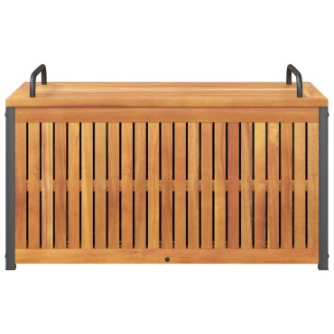vidaXL Κουτί Μαξιλαριών Εξ. Χώρου 85x45x45/53cm Μασίφ Ακακία/Ατσάλι
