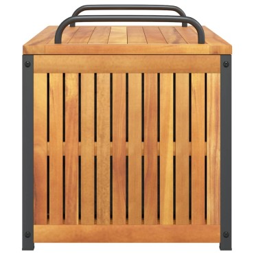 vidaXL Κουτί Μαξιλαριών Εξ. Χώρου 85x45x45/53cm Μασίφ Ακακία/Ατσάλι