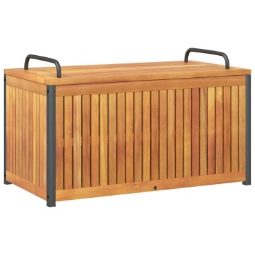 vidaXL Κουτί Μαξιλαριών Εξ. Χώρου 85x45x45/53cm Μασίφ Ακακία/Ατσάλι