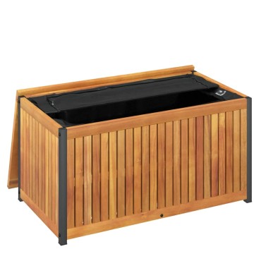 vidaXL Κουτί Μαξιλαριών Εξ. Χώρου 85x45x45/53cm Μασίφ Ακακία/Ατσάλι