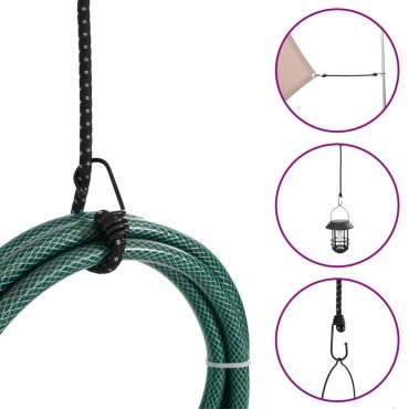 vidaXL Κορδόνια Ελαστικά Bungee με Γάντζο/Ανακλ. Ταινίες 25 τεμ 59 εκ.