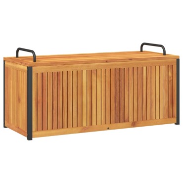vidaXL Κουτί Μαξιλαριών Εξ. Χώρου 110x45x42/53cm Μασίφ Ακακία/Ατσάλι