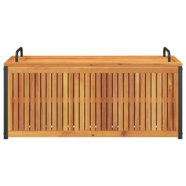 vidaXL Κουτί Μαξιλαριών Εξ. Χώρου 110x45x42/53cm Μασίφ Ακακία/Ατσάλι