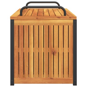 vidaXL Κουτί Μαξιλαριών Εξ. Χώρου 110x45x42/53cm Μασίφ Ακακία/Ατσάλι