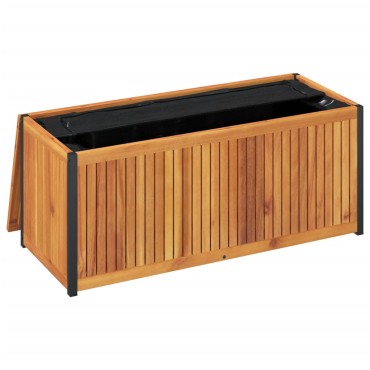 vidaXL Κουτί Μαξιλαριών Εξ. Χώρου 110x45x42/53cm Μασίφ Ακακία/Ατσάλι