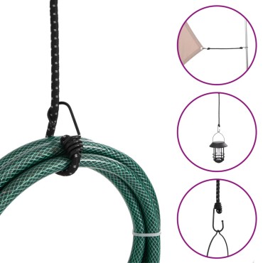 vidaXL Κορδόνια Ελαστικά Bungee με Γάντζο/Ανακλ. Ταινίες 25 τεμ 88 εκ.