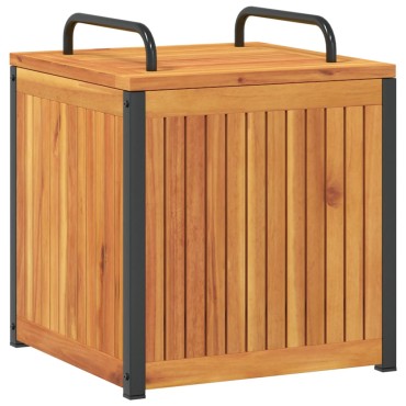 vidaXL Κουτί Μαξιλαριών Εξ. Χώρου 45x45x45/53cm Μασίφ Ακακία/Ατσάλι