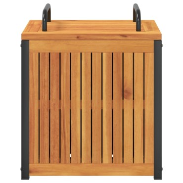 vidaXL Κουτί Μαξιλαριών Εξ. Χώρου 45x45x45/53cm Μασίφ Ακακία/Ατσάλι