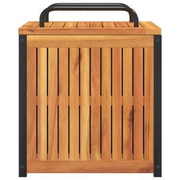 vidaXL Κουτί Μαξιλαριών Εξ. Χώρου 45x45x45/53cm Μασίφ Ακακία/Ατσάλι