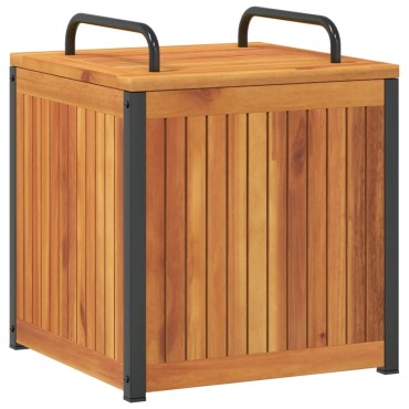 vidaXL Κουτί Μαξιλαριών Εξ. Χώρου 45x45x45/53cm Μασίφ Ακακία/Ατσάλι