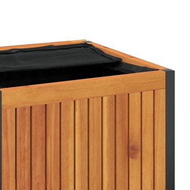 vidaXL Κουτί Μαξιλαριών Εξ. Χώρου 45x45x45/53cm Μασίφ Ακακία/Ατσάλι