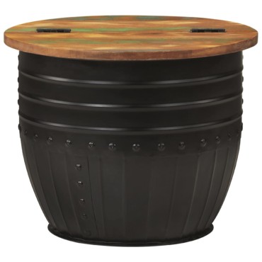 vidaXL Τραπεζάκι Σαλονιού Μαύρο 50x39,5cm Μασίφ Ανακυκλωμένο Ξύλο 1 τεμ.