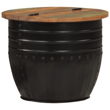 vidaXL Τραπεζάκι Σαλονιού Μαύρο 50x39,5cm Μασίφ Ανακυκλωμένο Ξύλο 1 τεμ.