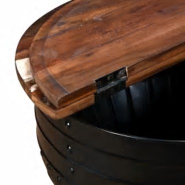 vidaXL Τραπεζάκι Σαλονιού Μαύρο 50x39,5cm Μασίφ Ανακυκλωμένο Ξύλο 1 τεμ.