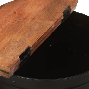 vidaXL Τραπεζάκι Σαλονιού Μαύρο 50x39,5cm Μασίφ Ανακυκλωμένο Ξύλο 1 τεμ.