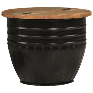 vidaXL Τραπεζάκι Σαλονιού Μαύρο 50x39,5cm Μασίφ Ανακυκλωμένο Ξύλο 1 τεμ.