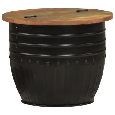 vidaXL Τραπεζάκι Σαλονιού Μαύρο 50x39,5cm Μασίφ Ανακυκλωμένο Ξύλο 1 τεμ.