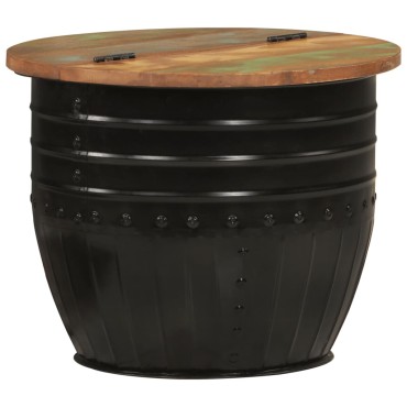 vidaXL Τραπεζάκι Σαλονιού Μαύρο 50x39,5cm Μασίφ Ανακυκλωμένο Ξύλο 1 τεμ.