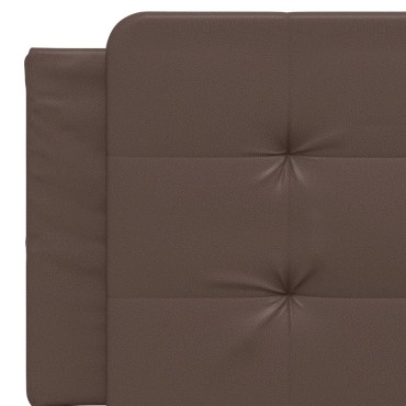vidaXL Κρεβάτι με Στρώμα Καφέ 160x200εκ. από Συνθετικό Δέρμα