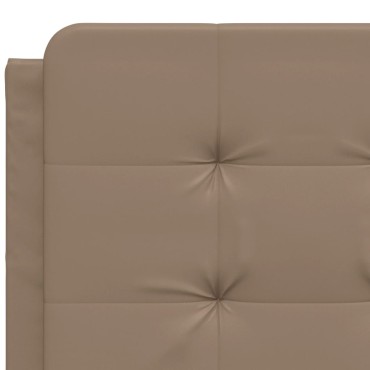 vidaXL Κρεβάτι με Στρώμα Καπουτσίνο 140x190εκ.από Συνθ.Δέρμα