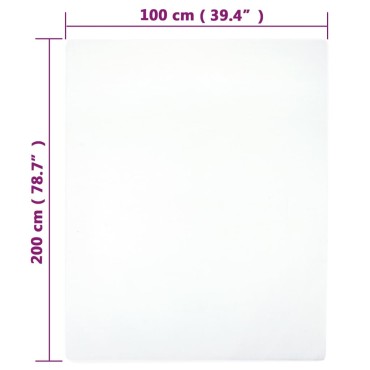 vidaXL Σεντόνια με Λάστιχο 2 τεμ. Λευκά 100x200 εκ. Βαμβακερό Ζέρσεϊ
