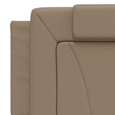 vidaXL Κρεβάτι με Στρώμα Καπουτσίνο 160x200εκ.από Συνθ.Δέρμα