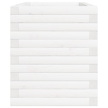 vidaXL Ζαρντινιέρα Κήπου Λευκή 70x40x46 εκ. από Μασίφ Ξύλο Πεύκου