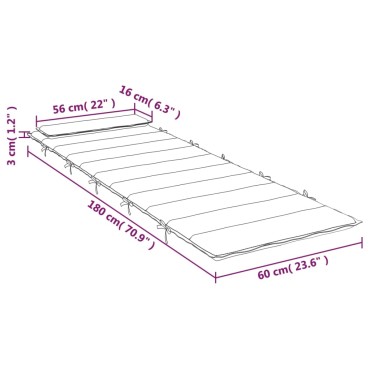vidaXL Μαξιλάρι Ξαπλώστρας Κρεμ 180x60x4cm από Ύφασμα Oxford