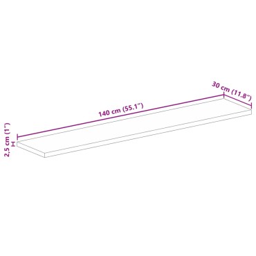 vidaXL Επιφάνεια Τραπεζιού Ορθογώνια 140x30x2,5cm Ανακυκλωμένο Ξύλο 1 τεμ.
