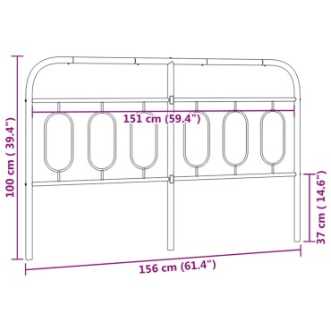 vidaXL Κεφαλάρι Λευκό Μεταλλικό 156x3x100cm 1 τεμ.