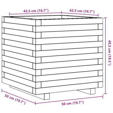 vidaXL Ζαρντινιέρα Κήπου 50x50x49,5 εκ. από Μασίφ Ξύλο Ψευδοτσούγκας