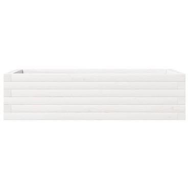 vidaXL Ζαρντινιέρα Κήπου Λευκή 90x40x23 εκ. από Μασίφ Ξύλο Πεύκου