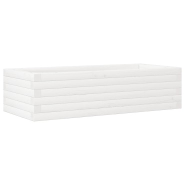 vidaXL Ζαρντινιέρα Κήπου Λευκή 90x40x23 εκ. από Μασίφ Ξύλο Πεύκου