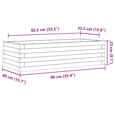 vidaXL Ζαρντινιέρα Κήπου Λευκή 90x40x23 εκ. από Μασίφ Ξύλο Πεύκου