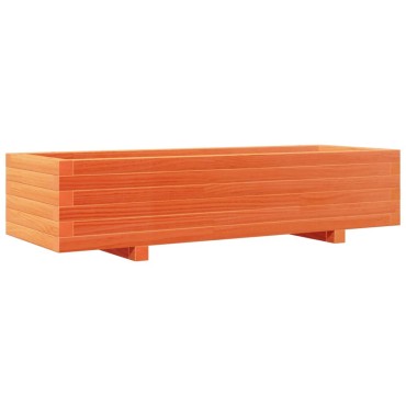 vidaXL Ζαρντινιέρα Καφέ Κεριού 110x40x26,5 εκ. από Μασίφ Ξύλο Πεύκου