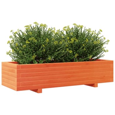 vidaXL Ζαρντινιέρα Καφέ Κεριού 110x40x26,5 εκ. από Μασίφ Ξύλο Πεύκου