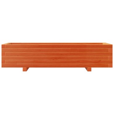 vidaXL Ζαρντινιέρα Καφέ Κεριού 110x40x26,5 εκ. από Μασίφ Ξύλο Πεύκου
