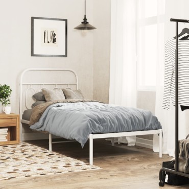 vidaXL Κεφαλάρι Λευκό Μεταλλικό 95x3x100cm 1 τεμ.