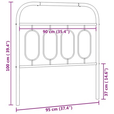 vidaXL Κεφαλάρι Λευκό Μεταλλικό 95x3x100cm 1 τεμ.