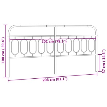 vidaXL Κεφαλάρι Λευκό Μεταλλικό 206x3x100cm 1 τεμ.