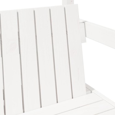 vidaXL Παγκάκι με Οροφή Λευκό 117,5x70x176,5cm από Μασίφ Ξύλο Πεύκου