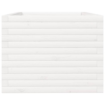 vidaXL Ζαρντινιέρα Κήπου Λευκή 90x60x49,5 εκ. από Μασίφ Ξύλο Πεύκου