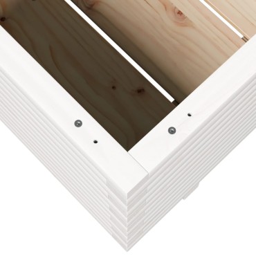 vidaXL Ζαρντινιέρα Κήπου Λευκή 90x60x49,5 εκ. από Μασίφ Ξύλο Πεύκου