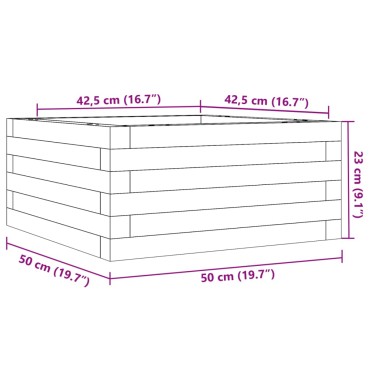vidaXL Ζαρντινιέρα Καφέ Κεριού 50x50x23 εκ. από Μασίφ Ξύλο Πεύκου