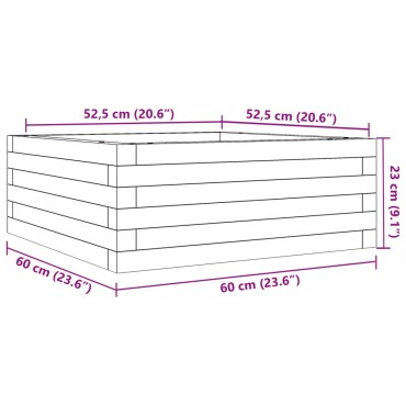 vidaXL Ζαρντινιέρα Κήπου 60x60x23 εκ. από Μασίφ Ξύλο Ψευδοτσούγκας