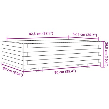 vidaXL Ζαρντινιέρα Κήπου 90x60x26,5 εκ. από Μασίφ Ξύλο Ψευδοτσούγκας