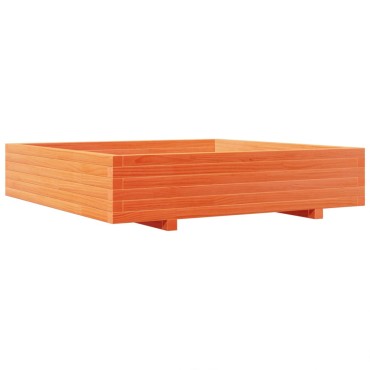 vidaXL Ζαρντινιέρα Καφέ Κεριού 110x110x26,5 εκ. από Μασίφ Ξύλο Πεύκου