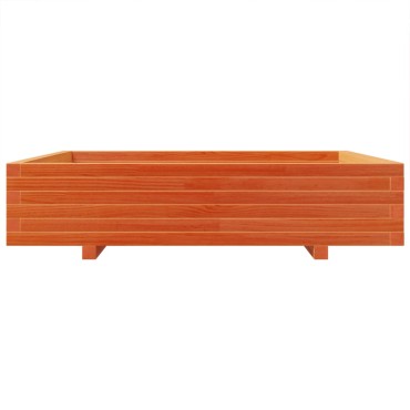 vidaXL Ζαρντινιέρα Καφέ Κεριού 110x110x26,5 εκ. από Μασίφ Ξύλο Πεύκου