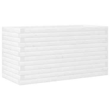 vidaXL Ζαρντινιέρα Κήπου Λευκή 90x40x46 εκ. από Μασίφ Ξύλο Πεύκου